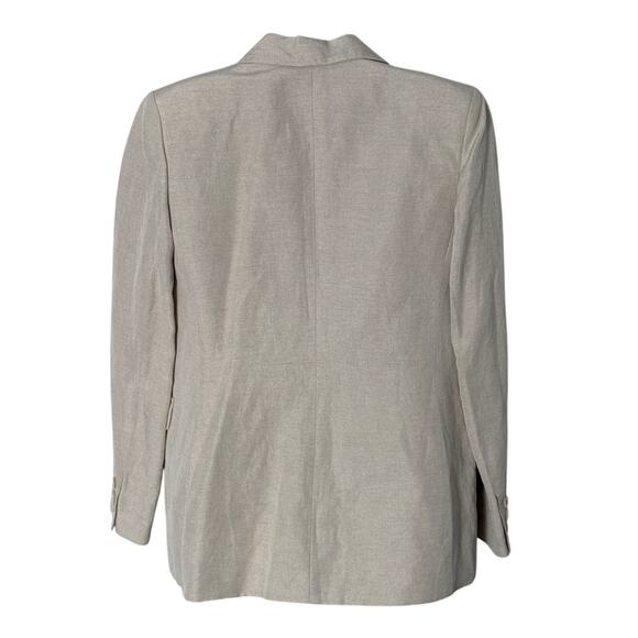 Kate Hill Linen Blend Vintage Button Front Blazer Tan Size 4 - Picture 2 of 6
